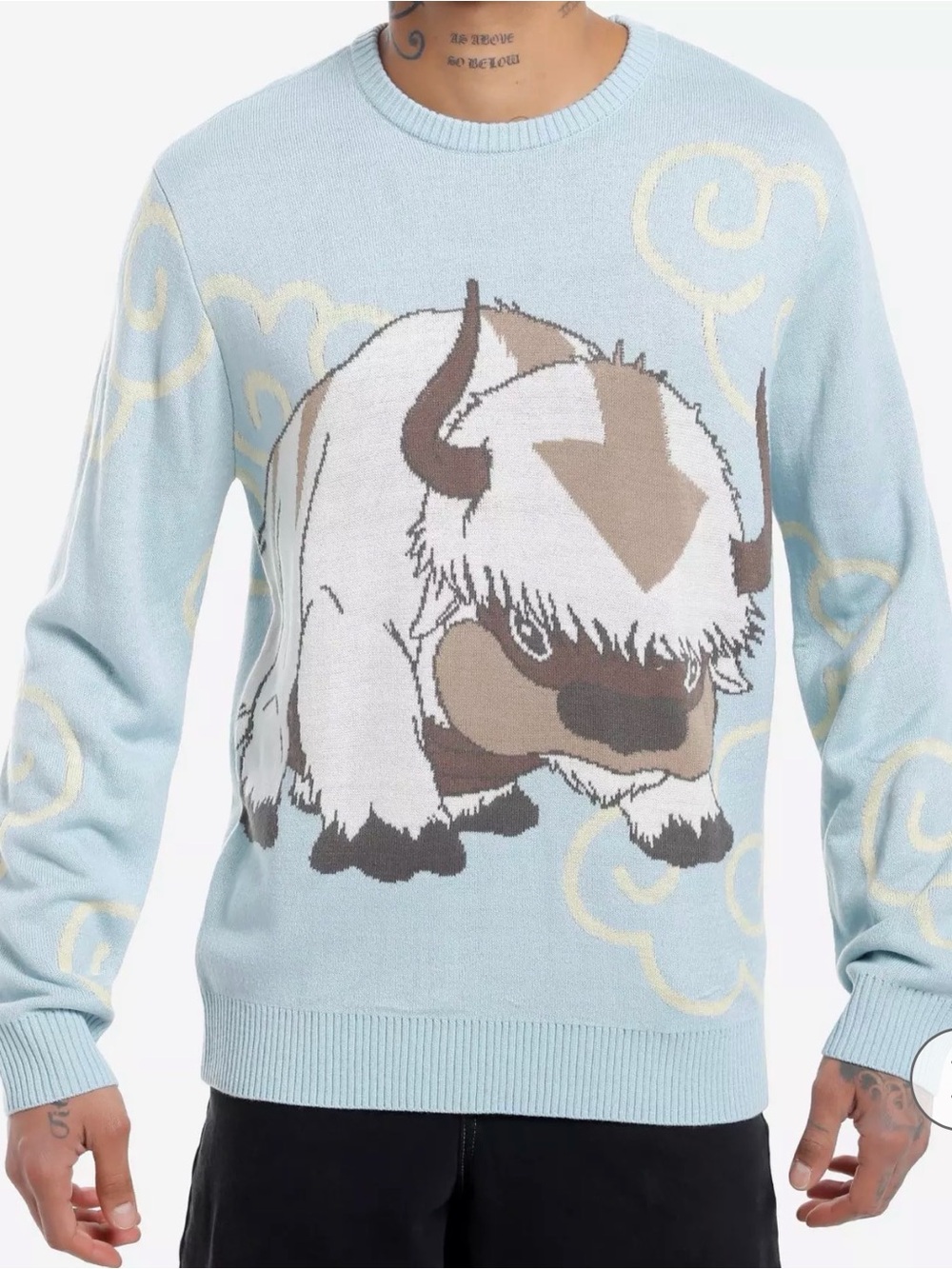 Avatar: The Last Airbender Appa Intarsia Sweater Blue Size XL Hot Topic